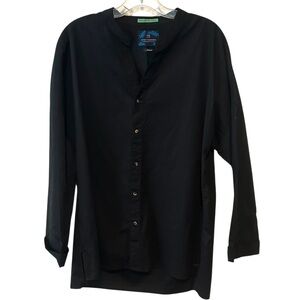 Scotch & Soda Women's Black Paradise Own Collarless‎ Button Down in Size L
